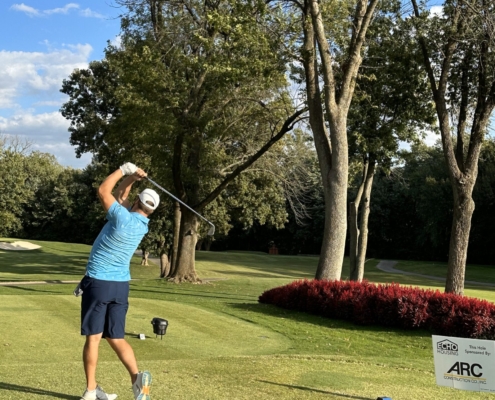 2023 Golf Scramble player driving the ball