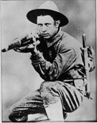 James B Gresham with a gun in WW1